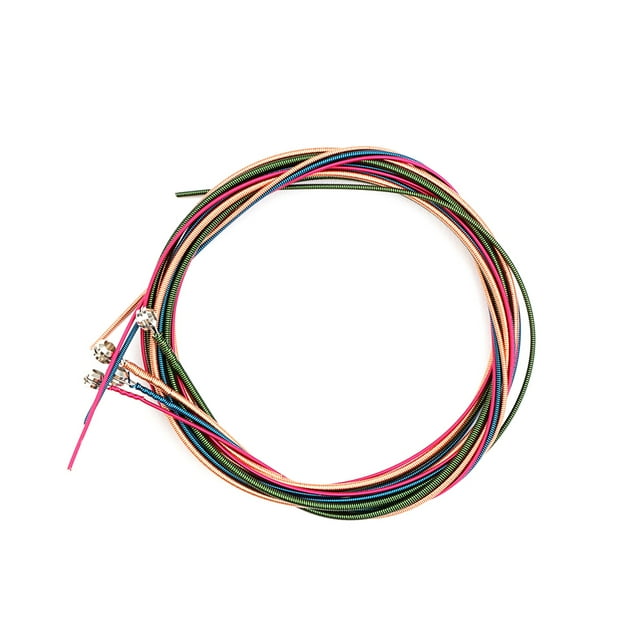 yeacher Vibrant 4-String Bass Guitar Strings (Blue, Red, Yellow, Green) - Durable Metal, Smooth Coated, Rust-Resistant for Enhanced Playability and Rich Tones