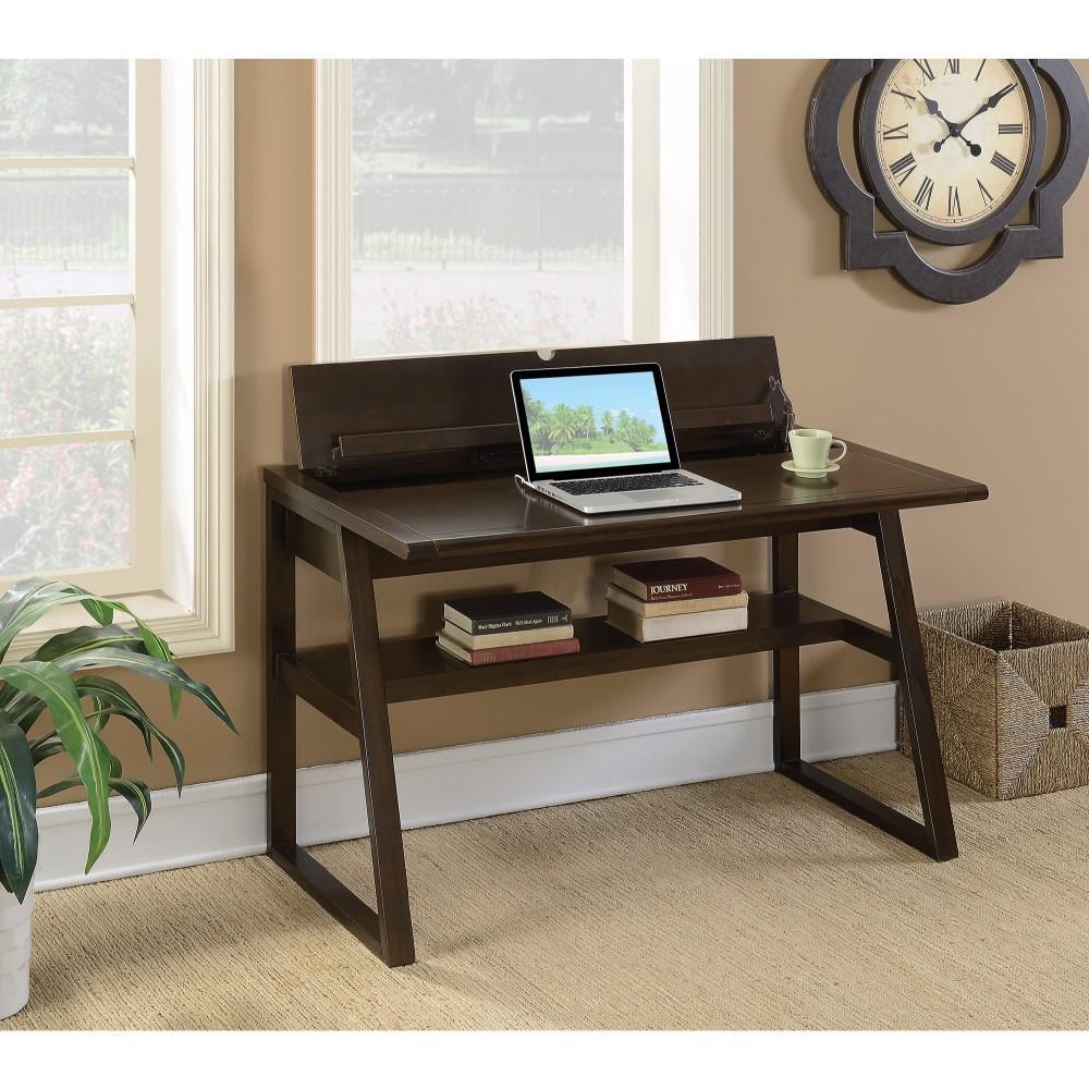 Modern Style Wooden Writing Desk With FlipTop, Brown