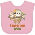 thumbnail image 3 of Inktastic Sloth I Love My Baba Boys or Girls Baby Bib, 3 of 4