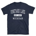 thumbnail image 1 of Vineyard Lake Michigan Classic Established Men's Cotton T-Shirt, 1 of 1