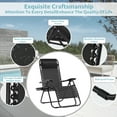 thumbnail image 6 of PXZEE Foldable Zero Gravity Chairs 2 Pack with Adjustable Pillow and Cup Holder Trays, Folding Lounge Chairs for Backyard or Beach, Black, 6 of 8