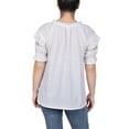 thumbnail image 3 of NY Collection Women's Short Ruffled Sleeve Blouse, 3 of 4