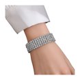 thumbnail image 1 of Pulsera para mujer con múltiples filas de diamantes de imitación brillantes, resistente al agua, sin níquel, diseño minimalista, versátil, pieza de joyería, 1 of 8