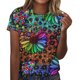 thumbnail image 2 of Fiudx Tops para Mujer Top Casual de Manga Corta con Cuello Redondo y Estampado Floral de Girasol para Mujer, 2 of 4