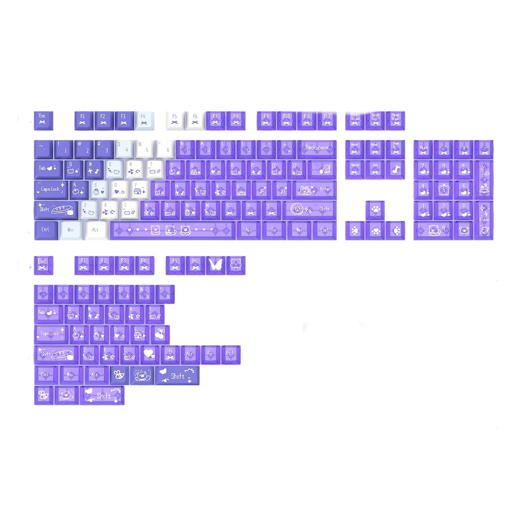Colored Keycaps High Durability Sublimated Side Print for 61/64/68/82 Gaming Mechanical Keyboards Cap