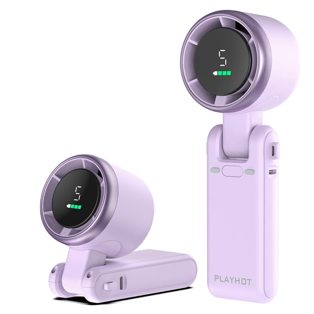 Ventilador portátil PlayHot N607 3 en 1 recargable de 0,3 kg, color morado