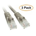 thumbnail image 1 of C&E Cat5e Gray Ethernet Patch Cable, Snagless/Molded Boot, 1 Feet, 3 Pack, 1 of 2