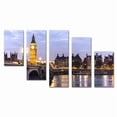 thumbnail image 1 of Juego de Cuadros Decorativos, Big Ben Londres, Estilo Clásico y Elegante, 5 Piezas, Ideal para Sala y Recámara, 150x80cm, 1 of 5