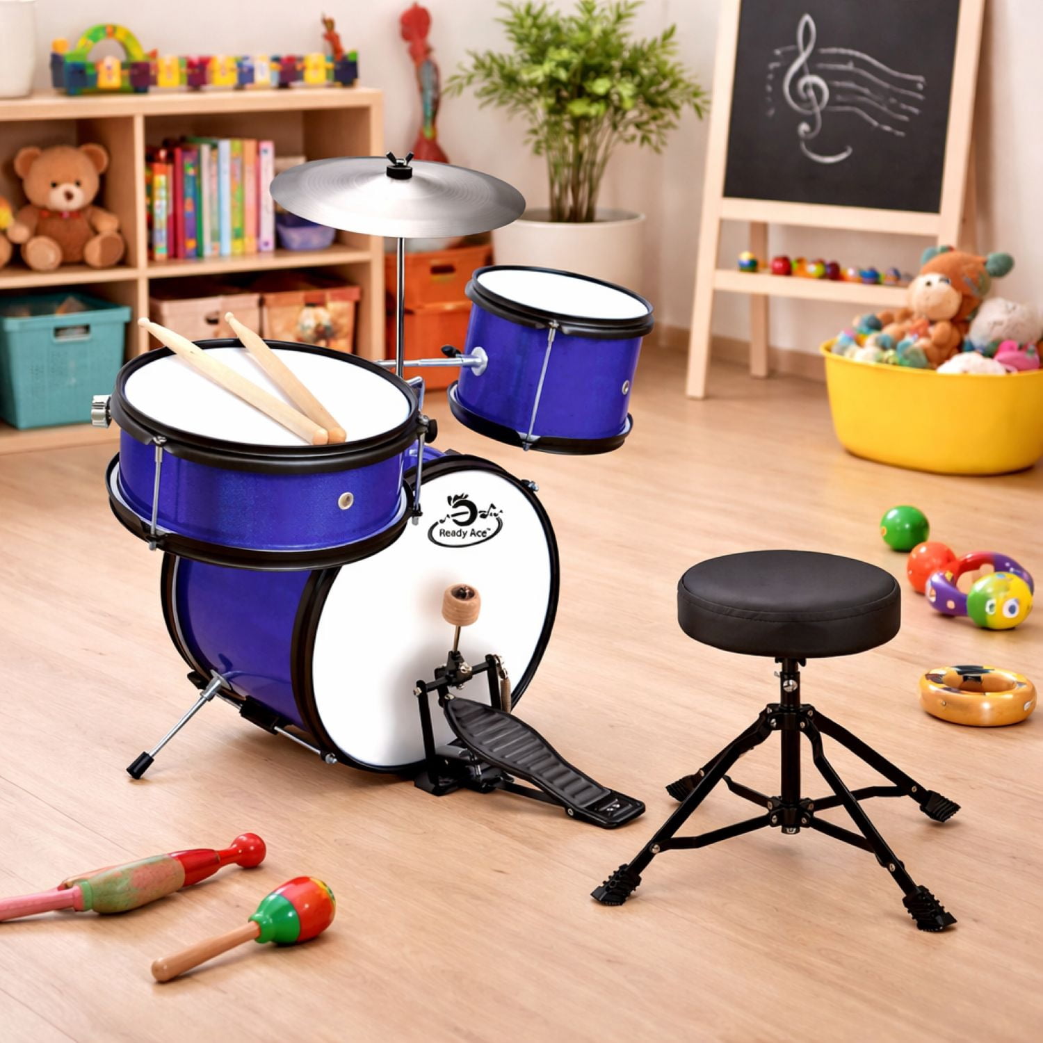 Ready Ace DS-5MB Junior Drum Set for Kids Ages 4 Years and Up