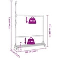 thumbnail image 2 of vidaXL Clothes Rack with Hooks and Wheels 100x35x157 cm Bamboo, 2 of 5