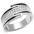 thumbnail image 1 of Bague pour Femmes en Acier Inoxydable Poli avec Cristal de Qualité Supérieure en Transparent - Taille 6, 1 of 1