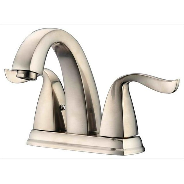 Dawn Kitchen AB04 1273BN 2-Handle Center Set Brushed Nickel Lavatory Faucet For 4 In. Centers With Pull Rod Drain