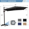 thumbnail image 6 of Pellebant 9 ft. x 11 ft. Patio Cantilever Umbrella, Single Rectangle Outdoor Offset Umbrella, Black, 6 of 10