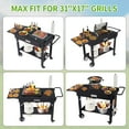 thumbnail image 2 of Grill Cart for Blackstone Griddle, Portable Outdoor Grill Table, Foldable Cart Table with Wheels for Ninja, Griddle Stand Fit 17 Inch Or 22 Inch, BBQ Prep Tables with Seasoning Tray, 2 of 8