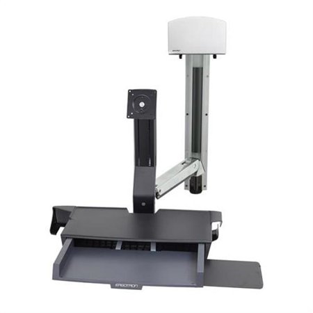 UPC: 0698833051667 | Ergotron 45-270-216 Medium Styleview Sit Stand Combo System with Worksurface  White