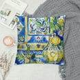 thumbnail image 2 of Creowell  Silk Fabric Satin Pillow Covers Home Decor Cushion Cover Outdoor Waterproof Lemon Flowers Leaves Pillow Coversmodern Cushion Cover GeometricWhite Blue Yellow  Multi-Size, 2 of 5