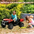 thumbnail image 4 of Joyracer 24 Volt Ride on Toys, 4WD Ride on Dump Truck for Kids, 2 Seater Ride on Car with Remote, Electric Power Car Wheels Toys with Trailer & Shovel, MP3/Bluetooth Music, Red, 4 of 10