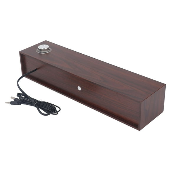 Haut-parleur de Bureau, Barre de Son d'Ordinateur de Bureau Plug and Play Faible Bruit en Bois Filaire Alimenté par USB