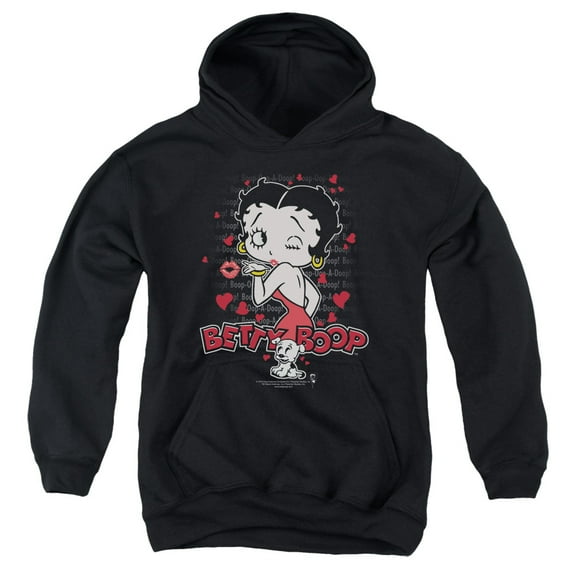 Betty Boop - Classic Kiss - Youth Hooded Sweatshirt - X-Large