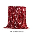 thumbnail image 2 of Christmas Blanket, Holiday Throw Blanket, Reindeer Snowman Christmas Decorative Blanket, Soft Breathable Warm Comfortable Polyester Blanket for Sofa Bedroom, 70x100cm, Red, 2 of 6