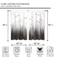 thumbnail image 2 of 2 Pcs Black Grey Misty Forest Kitchen Curtains, Nature Tree Woodland Mountain Rod Pocket Cafe Short Window Drapes for Bathroom Dining Laundry Room Tier Curtains, 56x40 Inch, 2 of 5