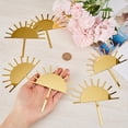 thumbnail image 3 of 1Box 8Pcs Sun Birthday Cake Toppers Acrylic Mirror Cake Insert Card Cake Decor Supplies Gold 128x120x1mm, 3 of 6