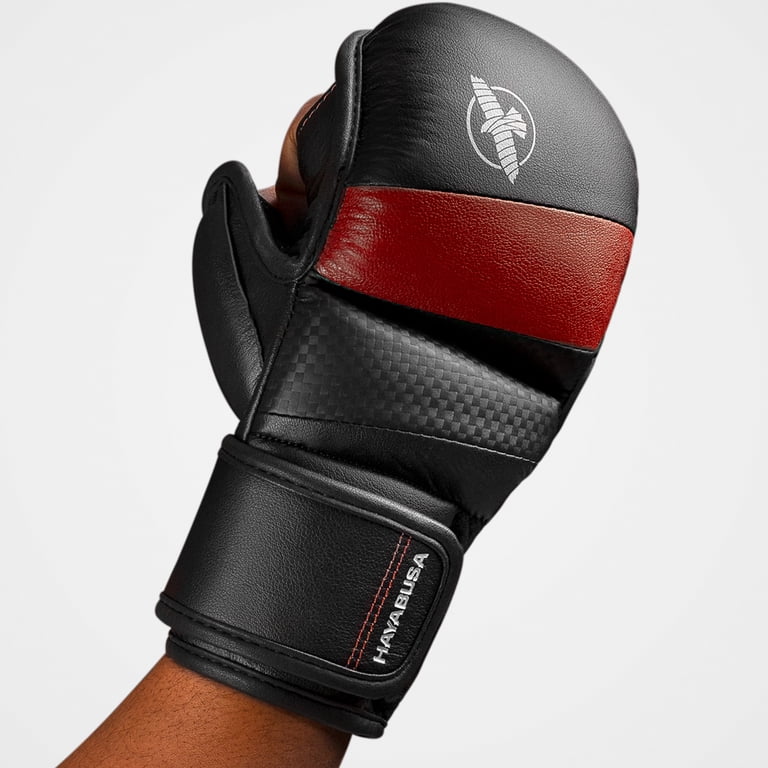Hayabusa T3 7oz Hybrid Mixed Martial Arts Gloves, Black/Red X