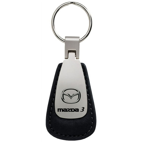 Mazda 3 Leather Teardrop Key Chain (Black)