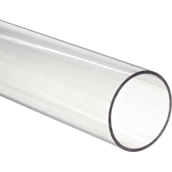 Rigid Round Tube, Clear, 2-1/4" ID 2-1/2" OD x 24" Length