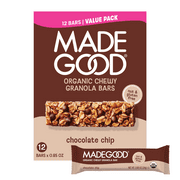 MadeGood Chocolate Chip Granola Bars, 12 Healthy Snack Bars, 0.85 oz Each