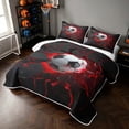 thumbnail image 3 of Manfei Soccer Sports Twin Quilt Set, Neon Lightning Twin Coverlet Set, Teal Crack Glow, Black Reversible 2 Pieces, 1 Bedspread and 1 Pillowcase, 3 of 7