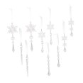 thumbnail image 3 of 10 adornos navideños acrílicos, copos de nieve con forma de carámbano, ideales para decorar el de Navidad en invierno, para festivales,, 3 of 6