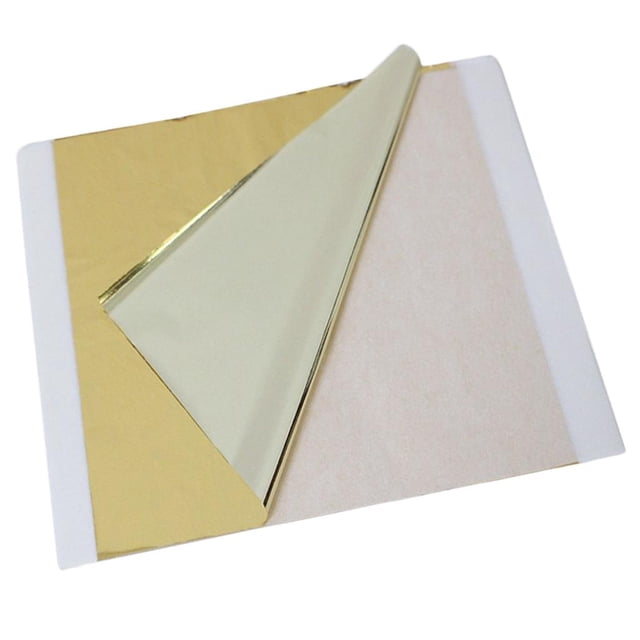 Hojas de Oro de Imitación de 100 Piezas - Papel de Aluminio Multipropósito para Hogar, Pared, Marco, Viruela, Decoración de Muebles - Champán plata Sunnimix Lámina de hoja de oro de doble tamaño