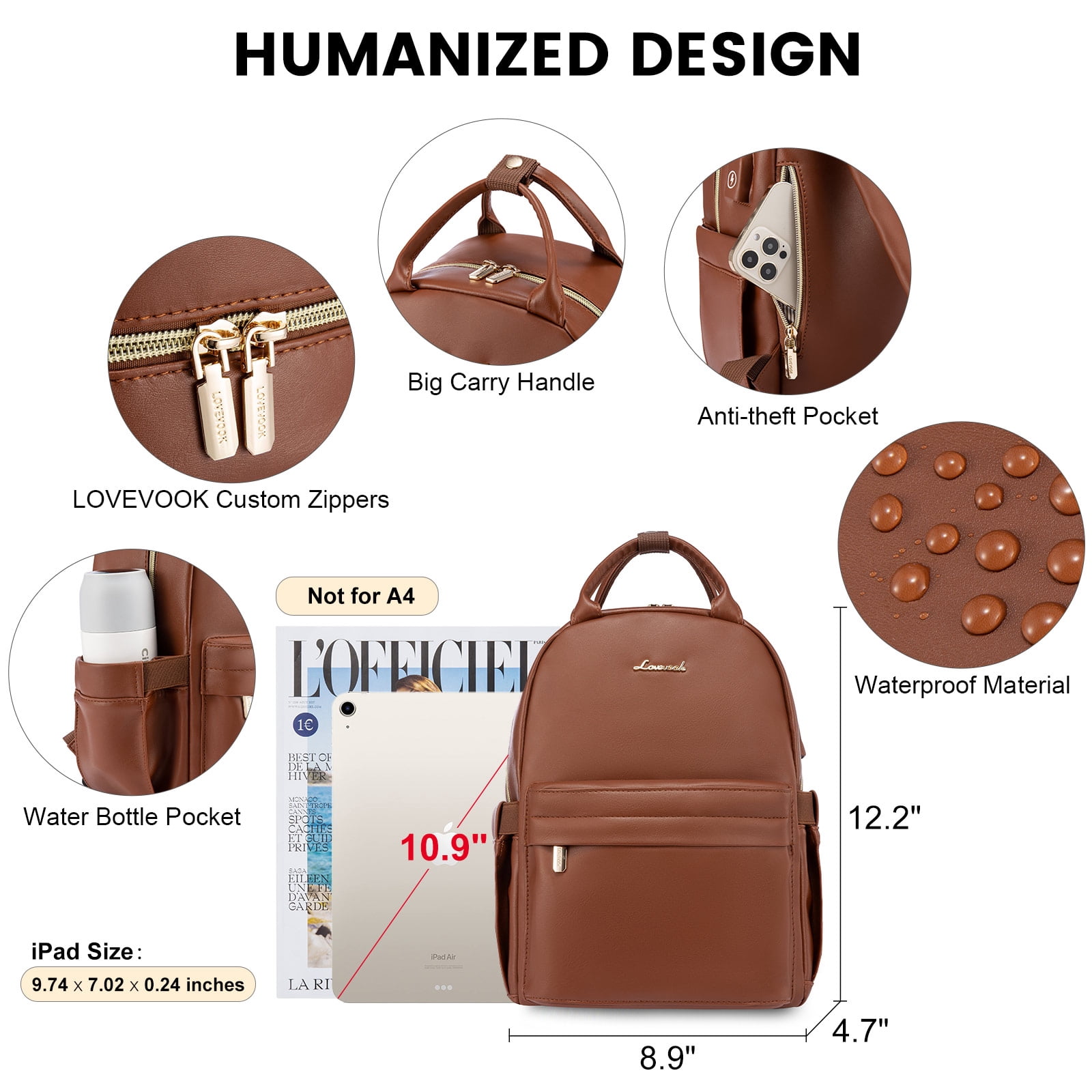 DVF Love Power Mini Backpack LOVEVOOK Mini School Backpack for Women Girls 11 main image 2