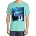 thumbnail image 2 of Wild Bobby, Winter Dire Snow Wolf, Animal Lover, Garment-Dyed Washed Look Short Sleeve T-Shirt, Mint, X-Large, 2 of 3