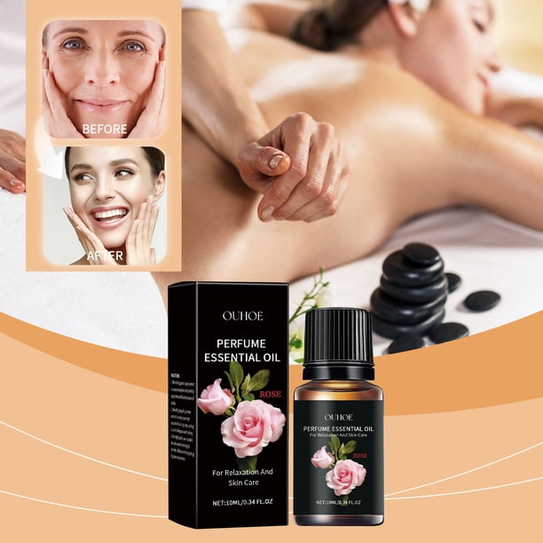 Hot6sl Ofertas y Liquidaciones Acetato de Masaje para Cuerpo, Aceite de Masaje de Rosas, Hombros, Cuello, Espalda, Espalda Abierta, Aceite de Masaje para Salón de Belleza y Spa, 10 Ml