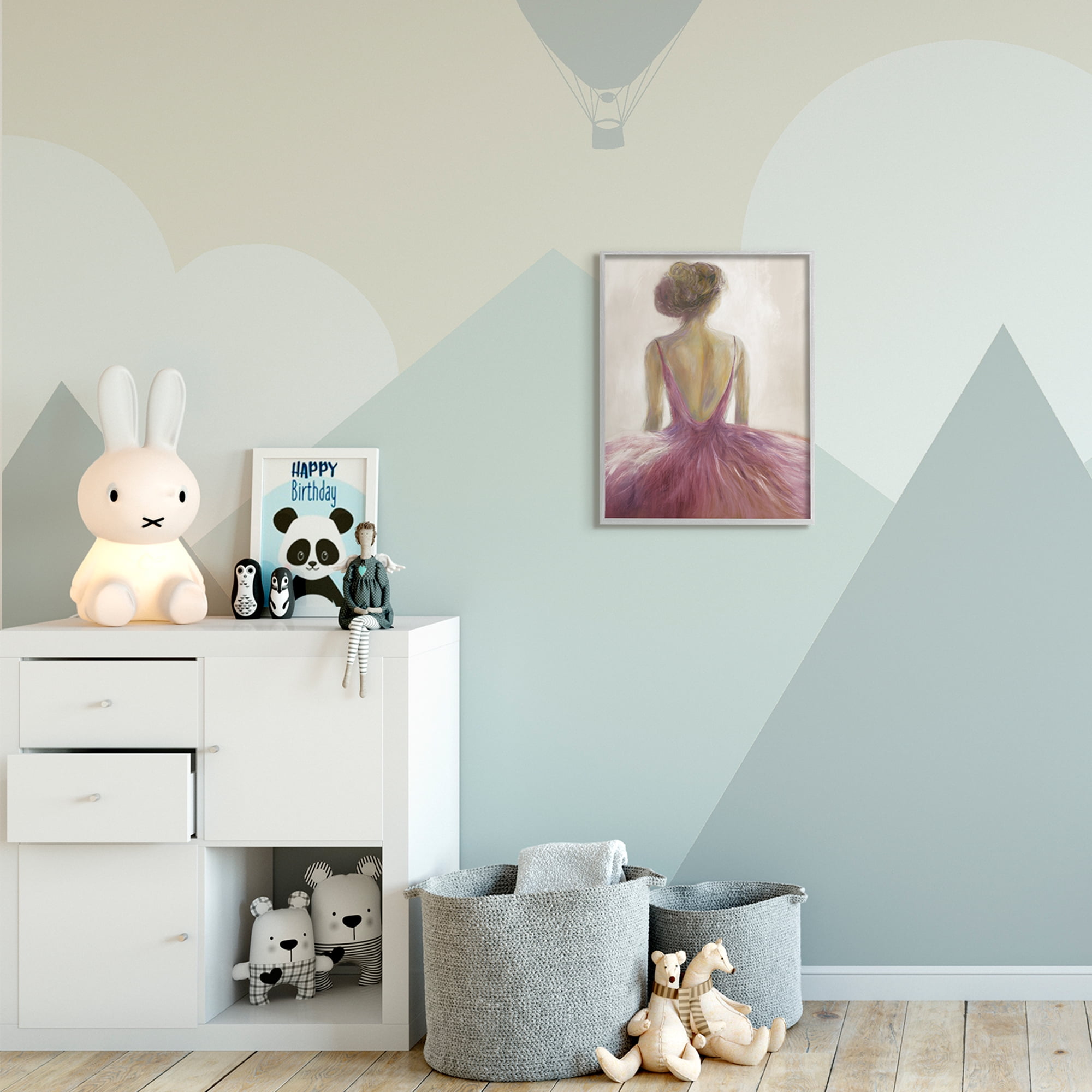 Stupell Industries Abstract Pink Ballerina Tutu Female Dancer Beauty & Fashion Painting Gray Framed Art Print Wall Art, 16 x 20