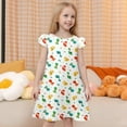 thumbnail image 2 of Girls Sundress Summer Casual Round Neck Sleeveless Loose Fit Home Wear Dress Dress Girls White 3 Years-4 Years, 2 of 4