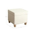 thumbnail image 3 of HomePop Cole Classics Square Storage Ottoman Wood Leg- Cream, 3 of 9