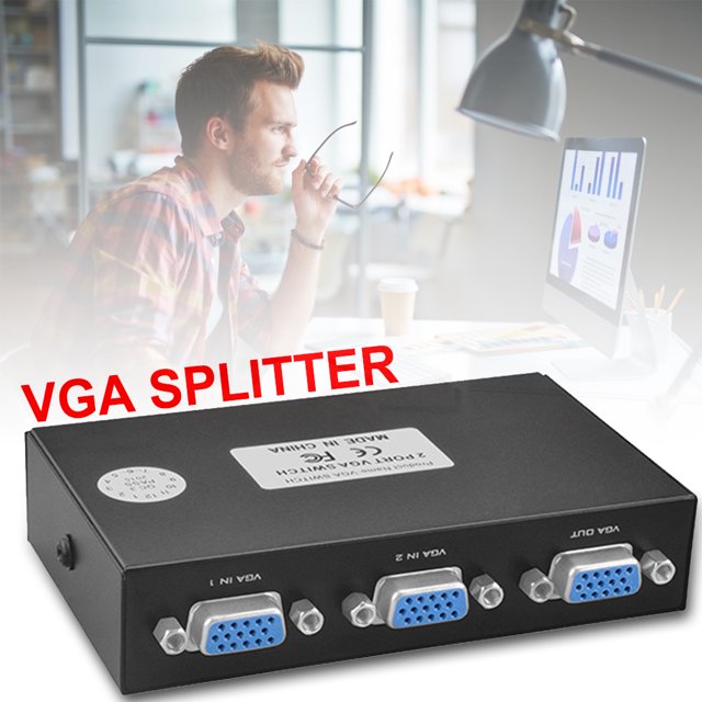 VGA Switcher 2 In 1 Out VGA Computer Switcher 2 Port VGA Switcher 2 Way VGA Splitter Box Video Switch Monitor Converter Adapter Box 2 Port HD 1920 X 1440 VGA Sharing Switch