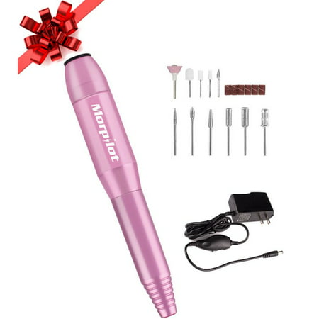 New Year Sales! Electric Nail Drill, Morpilot 11 in 1 Professional Nail File Manicure Pedicure Kit Handpiece Grinder with Polishing Tools Nail Clippers Set FDA