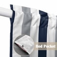 thumbnail image 2 of Navy Blue Gray Striped Kitchen Window Curtains, Swag Curtains Valance for Bedroom Living Room Bathroom, Farmhouse Stripe Art Rod Pocket Window Treatment Curtain Block Drapes 2 Panels 28"x36", 2 of 9