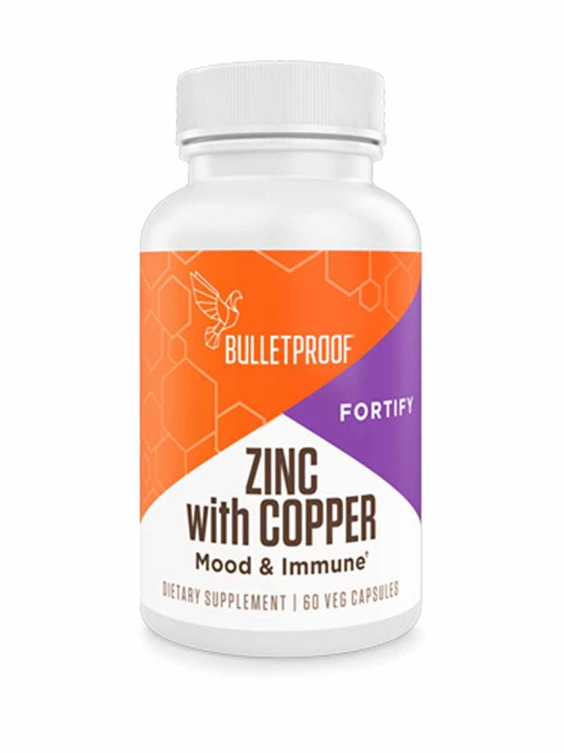 Zinc with Copper, 15mg Zinc, 2mg Copper, 60 Capsules, Bulletproof Keto Essential Minerals and