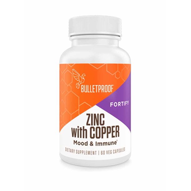 Zinc with Copper, 15mg Zinc, 2mg Copper, 60 Capsules, Bulletproof Keto Essential Minerals and
