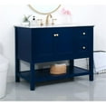 thumbnail image 2 of Elegant Decor Metropolis 42" Solid Wood and Metal Single Bathroom Vanity in Blue, 2 of 8