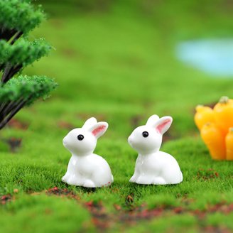 Exasinine Lot de 24 mini lapins en résine - Mini animaux de jardin féérique miniature - Décoration d'intérieur - Lapin mignon Exasinine Lot de 24 mini lapins en résine - Mini animaux de jardin féérique miniature - Décoration d'intérieur - Lapin mignon