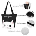 thumbnail image 4 of Kll Tote Bag For Women Cat Meow Print Shopping Grocery Reusable Bags For Office School Shopping Travel, 4 of 7