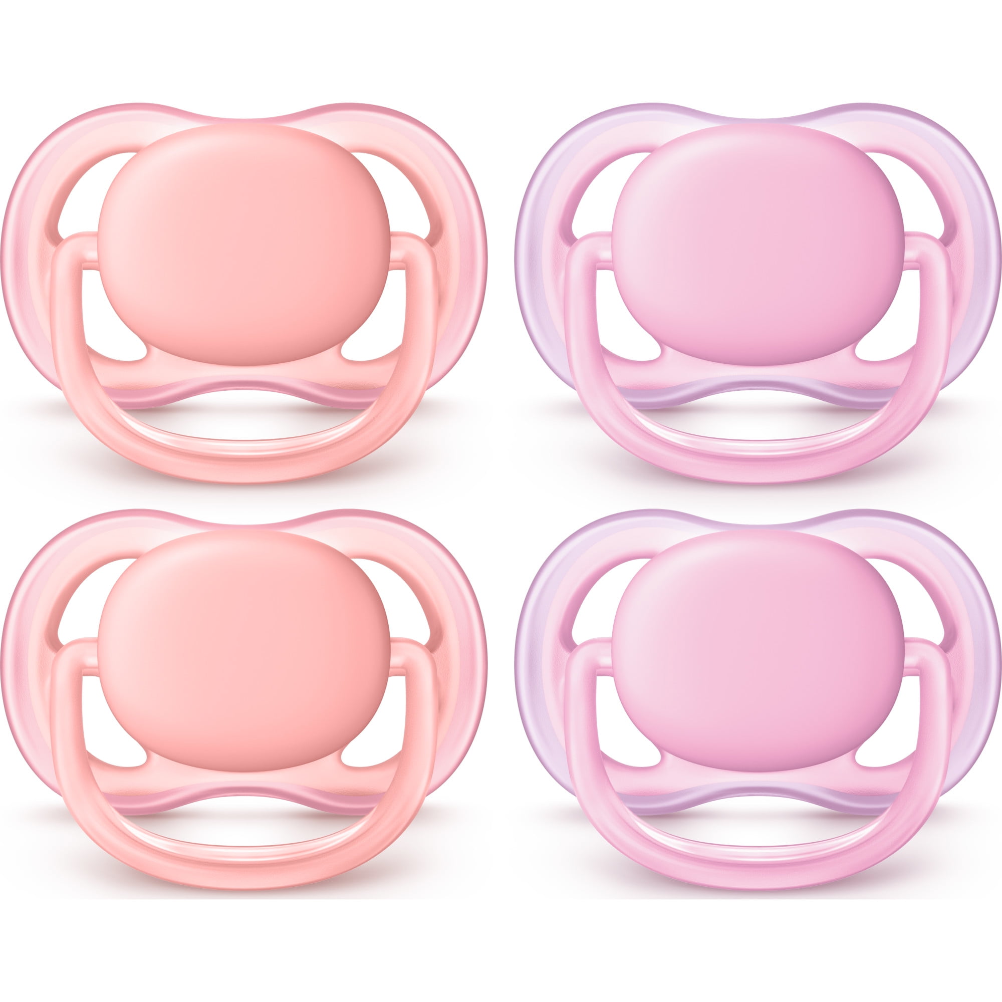 Philips Avent Ultra Air Pacifier, 0-6 months, pink/peach, 4 pack, SCF245/40