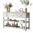thumbnail image 5 of Triple Tree Console Table Modern Storage Wood Console Table, Antique White, 5 of 7