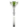 thumbnail image 3 of 1.71ct round cut green natural peridot 18k white gold Bridal Wedding Engagement Promise Anniversary Ring for Women size 8.5, 3 of 7